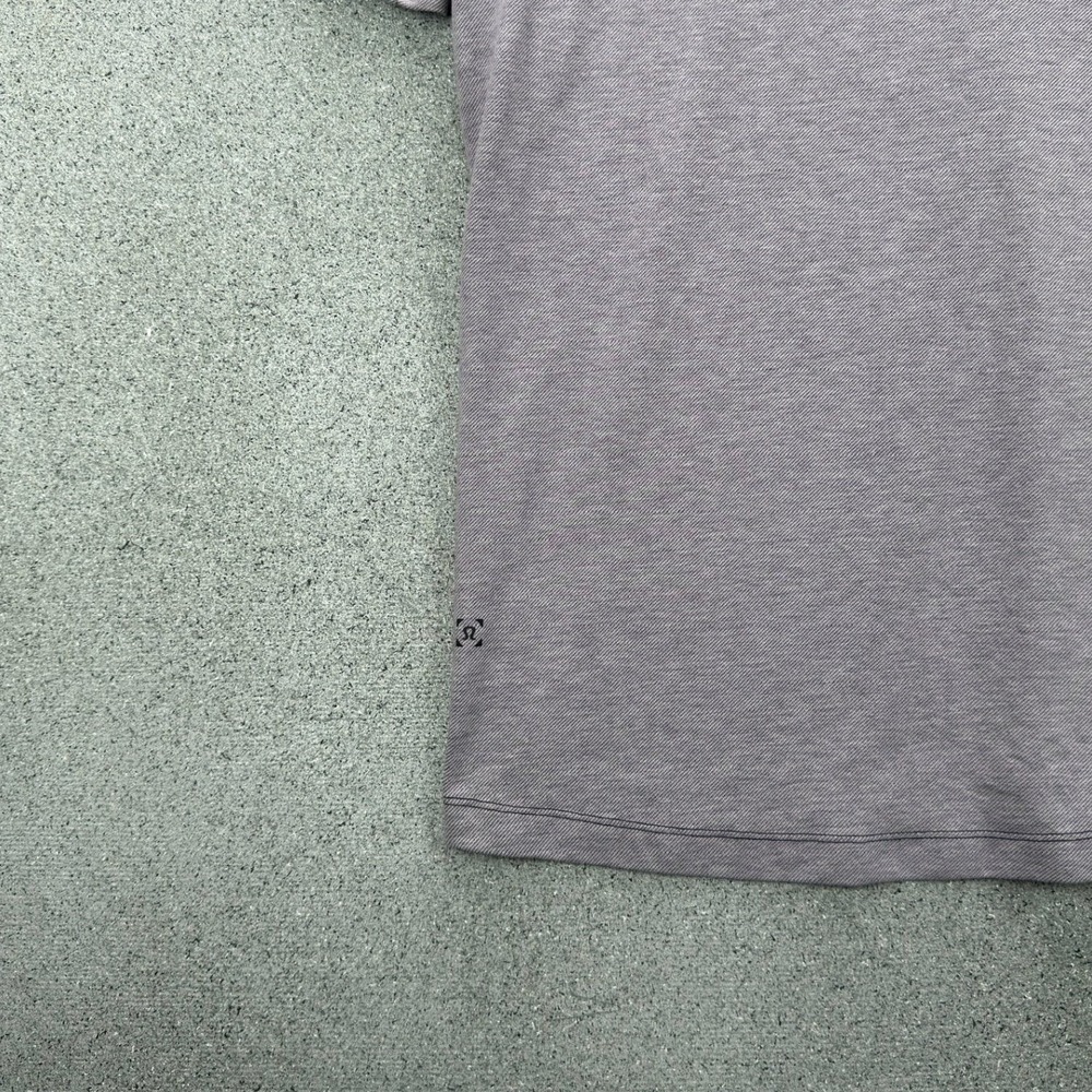 Lululemon Mens XL Heathered Purple Gray Short Sleeve Polo Shirt Stretch Athletic - Picture 11 of 11